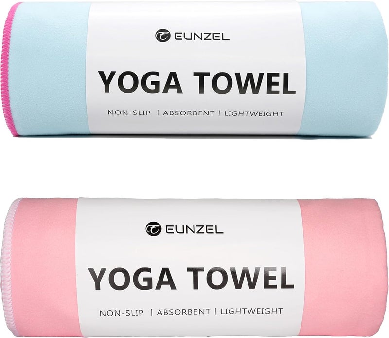 Eunzel Hot Yoga Towel Non-Slip Yoga Mat Towel Ultra-Absorbent Microfiber Towel for Hot Yoga, Pilates，Bikram and Workout 26.5"x 72" - Image 1